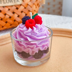 Glass <b>Cup</b> Dessert Scented Candle Simulation Cream Fruit Cake Handmade Home Decor Souvenir Gift - Product Image 2