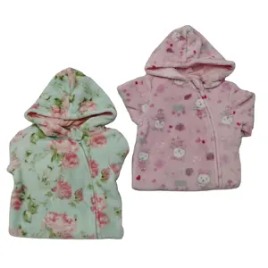 Footie 100% Polyester Betaalde Baby Fleece Overall Met Hoed