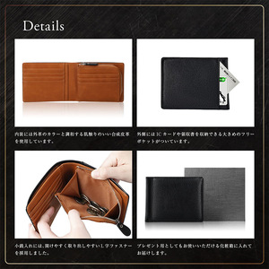 กระเป๋าสตางค์หนังแท้ญี่ปุ่นวินเทจ ป้องกัน RFID สำหรับผู้ชาย แบบพับสองตอน ความจุเยอะ ใส่บัตรได้หลายใบ มีช่องใส่เหรียญแบบซิป ขายส่ง - Product Image 3