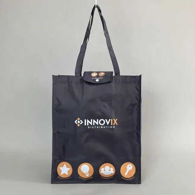Custom Top Quality Rpet Material Bags Recycle Bag With Logo Foldable Folding Shopping Trolley Tote Bag For Shop