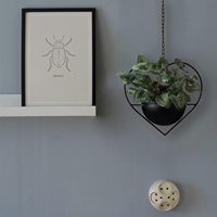 Porte-plante suspendu vintage bohème en forme de cœur, pot détachable de 6 pouces, métal thermolaqué, support mural/plafond, intérieur/extérieur