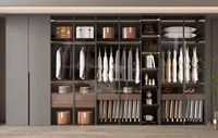 Meubles de rangement de dressing de luxe complets pour hôtel, modulaires et personnalisés, en MDF, en bois, design moderne, armoire, placards
