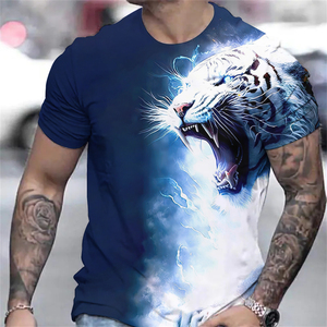 Fitspi 3D Tiger Print T-shirt Animal Men's Shirts Verano de manga corta Hombre <span class=keywords><strong>Pullover</strong></span> Oversized Tops Tees Hombres Ropa - Product Image 6