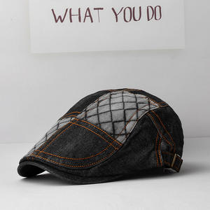 Vente en gros Personnalisé Hommes et Femmes Extérieur Décontracté Mode Denim Ivy <span class=keywords><strong>Chapeaux</strong></span> Béret Chapeau Journal Garçon Chapeau - Product Image 5
