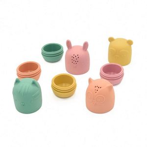Ensemble de bain pour bébé en silicone écologique, 4 pièces, en forme d'animaux, jouet à eau pour garçons et filles, jouets de piscine et de salle de bain - Product Image 3