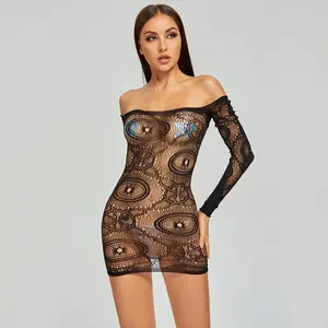 Sexy Visnet Plus Size Bodysuit Vrouwen Erotische Hete Lingerie Jurk Porno Ondergoed Teddy Body Kousen