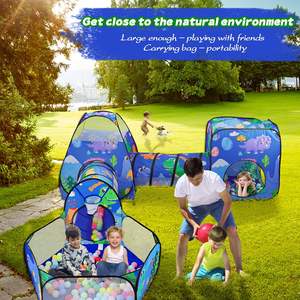 Casa <span class=keywords><strong>de</strong></span> Juegos Interior Personalizada con Túnel, 5 Piezas, Diseño <span class=keywords><strong>de</strong></span> Dinosaurios, Carpa Infantil para Jugar en Interiores y Exteriores, Piscina <span class=keywords><strong>de</strong></span> Pelotas para Niños Pequeños, Regalos - Product Image 2