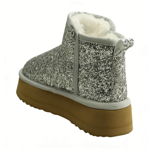 Wholesale OEM/ODM Silver Glitter Snow <strong>Boots</strong> Winter Warm <strong>Boots</strong> Thick Rubber Sole <strong>Sparkly</strong> Fashion Shoes Factory Direct Sale - Product Image 2