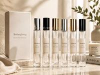 Botella de Vidrio Rectangular de 10 ml de Alta Calidad con Tapa para Perfume, Aromaterapia, Aceite Esencial, Sérum para el Cuidado de la Piel, Spray Cosmético, Pedido Mínimo