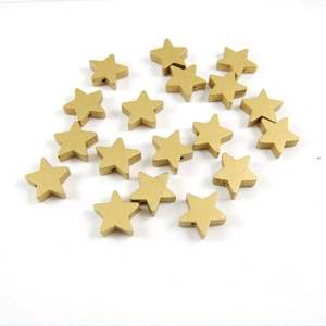 Perles en vrac en bois étoile et or argent en gros 20mm 50 pièces sac Opp copeaux de bois mélangés pour bijoux perles en bois 4 mm couleurs - Product Image 4