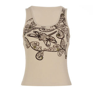 Top Corto sin Mangas con Estampado Gráfico para Mujer, Estilo Y2K, Informal - Product Image 6