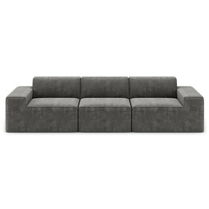 Divano Modulare a 3 Posti <span class=keywords><strong>Grigio</strong></span> <span class=keywords><strong>Moderno</strong></span> per Soggiorno, Comodo Arredamento Componibile - Product Image 5