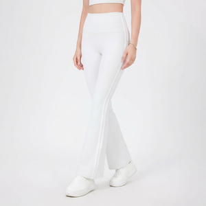 Women Striped Side <b>Flared</b> Workout Pants High Waist Butt Lifting Nude Sense Athletic Trousers Fitness Casual <b>Leggings</b> Wholesale - Product Image 2