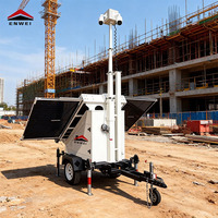 Generador de Energía Solar Portátil ENWEI Modelo 3400 con Remolque de 6m, Mástil Manual, Batería de Gel, Impermeable, para Uso en Minería y Construcción