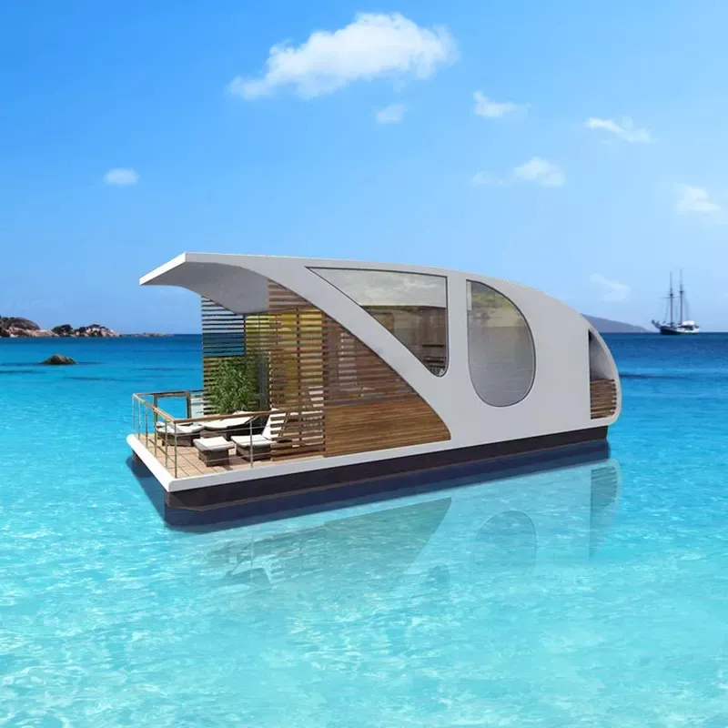 Barco flotante estilo yate, contenedor prefabricado, casa de Hotel en agua, casa de Hotel flotante, casa pequeña, casa Modular para el hogar