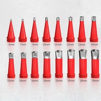 33pcs Applicateurs de buses de calfeutrage en acier inoxydable rouge avec 3 bases de connexion jaunes Kit d'outils de finition de calfeutrage