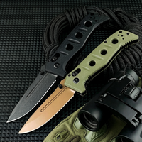 Couteau pliant de poche mini 273, lame D2 haute dureté, manche G10, couteau d'extérieur tranchant, outil EDC pour le camping, couteau portable d'autodéfense