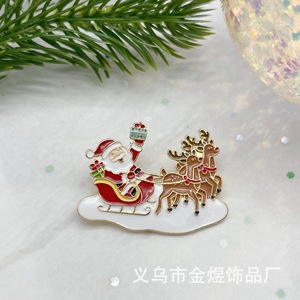 Broches de Noël en alliage de zinc, motifs flocon de neige, Père Noël, renne, décorations d'arbre, accessoires de mode unisexes - Product Image 2