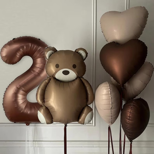 <span class=keywords><strong>Orso</strong></span> <span class=keywords><strong>palloncino</strong></span> cuori grande numero <span class=keywords><strong>orso</strong></span> bruno palloncini 0-9 anni, palloncini decorazioni opache Teddy compleanno bambino festa 32 pollici - Product Image 5