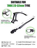 Ensemble de garde-boue avant et arrière pour vélo de route, vélo de course, vélo fixie, vélo de tourisme, RBRL 700C