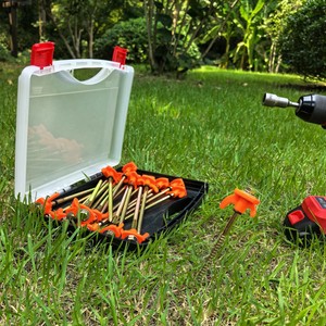 Piquet de tente hexagonal fileté en acier robuste avec fixation en plastique en forme de T, piquet géant en titane - Product Image 6