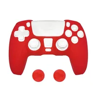 Coque de protection en silicone antidérapante pour manette PS5 avec capuchons de joysticks souples pour Playstation 5