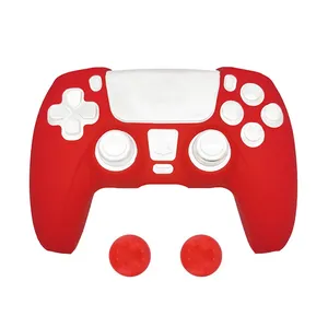 Coque de protection en silicone antidérapante pour manette <span class=keywords><strong>PS5</strong></span> avec capuchons de joysticks souples pour Playstation 5 - Product Image 2