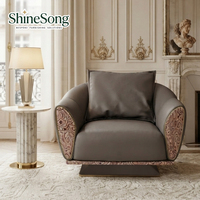 Fauteuil de salon en cuir haut de gamme pour villa de luxe, appartement, hall d'hôtel, fauteuil de détente individuel