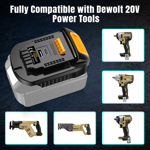 Adaptateur <span class=keywords><strong>de</strong></span> batterie pour outils <span class=keywords><strong>Dewalt</strong></span> avec chargeur USB A et Type-C, convertit la batterie Makita 18V en alimentation pour les outils <span class=keywords><strong>Dewalt</strong></span> 20V - Product Image 4