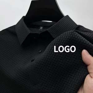 T-shirt Business Casual da uomo di fascia alta da uomo 180 grammi di seta di ghiaccio manica corta in maglia <span class=keywords><strong>sottile</strong></span> traspirante tinta unita - Product Image 3