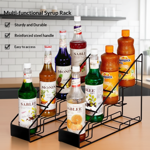 Estante Metálico Multifuncional para Exhibición de Jugos y Condimentos en Cafeterías, Organizador de Bebidas - Product Image 1