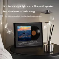 Haut-parleurs intelligents de style vintage, tourne-disque rétro, LED RVB, alimenté par batterie, pour système audio ambiant V2.0 3W