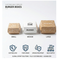 Scatole per Hamburger Stampate all'Ingrosso, Imballaggio Riciclabile per Alimenti per Ristoranti, Cloud Kitchen e Servizi di Catering