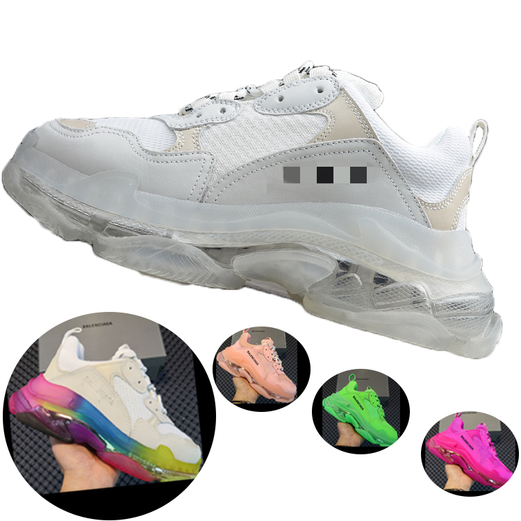 2021 трендовые унисекс люкс Дизайнерские мужские известные бренды 41 все белые тройные s Balanciaga Balencia кроссовки