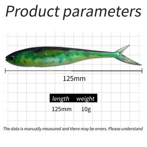 Señuelo de pesca de aguas medias de 125 mm y 10 g, impreso en 3D, con cola recortada, para la pesca de atún. - Product Image 4