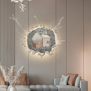 Modern Creative Water Splash <b>Vanity</b> <b>Mirror</b> Ambiance <b>Lighting</b> Decorative Wall Lamp for Hotel/Villa Entryway Living Room - Product Image 6
