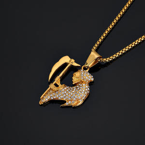 Collar con Colgante de Acero Inoxidable PVD Impermeable y Antideslustre con Diseñ<span class=keywords><strong>o</strong></span> de Esqueleto Hip Hop Death Summon 2026 para Hombre al por Mayor - Product Image 3