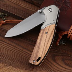 Cuchillo Plegable de Acero Inoxidable OEM con Mango de Madera, Herramienta Táctica de Supervivencia EDC para Camping, Cuchillo para Grabado DIY - Product Image 4