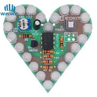 Kit DIY Lampe LED Respirante en Forme de Cœur avec Carte ESP8266 Rouge Blanc Bleu Vert pour Production Électronique et Laboratoire d'Apprentissage AITEWIN