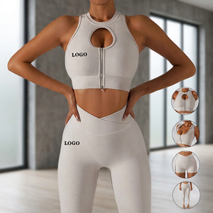 Ensemble de sport 2 pièces pour femme : Soutien-gorge de sport super élastique respirant à séchage rapide et Legging taille haute à découpe en V pour le yoga et l'entraînement - Product Image 2