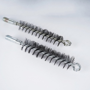 Kit de brosses de nettoyage de cheminée 5 pièces en fil d'acier avec manche en acier au carbone, filetage M12, pour nettoyage industriel de tuyaux et décontamination, bricolage - Product Image 1