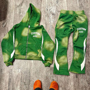 Survêtements Streetwear Imprimés en Polyester/Coton Épais, Délavés à l'Acide, Élastiques, Personnalisables OEM, Haute Qualité - Product Image 1