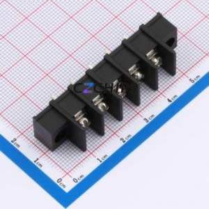 MX25CM-7.62-05P-BK01-Cu-S-A Barrier Terminal Block Through hole,P=7.62mm Connector Two Sides 7.62mm 1x5P Straight Pin - Product Image 1