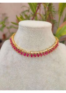 Traditional Stone <b>Necklace</b> <b>Set</b> With Matching Earrings And Decorative Pendant For Women Wedding <b>Bridal</b> And Ethnic Party Wear - Product Image 4