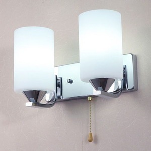 <b>Modern</b> Chrome Wall <b>Lamp</b> White Glass Rectangular <b>Shade</b> E26 LED 5000K Daylight Touch Control Dimmable Wall-Mounted for Bathroom - Product Image 4