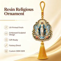 Sculpture en résine 3D personnalisée en relief, Vierge Marie, ornement suspendu, Conception Immaculée, cadeau religieux catholique pour Noël et Pâques