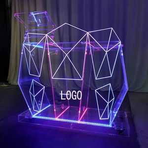 Bàn DJ acrylic trong suốt có thể tùy chỉnh, bàn giảng dạy hiện đại phát sáng <span class=keywords><strong>LED</strong></span> với quầy bar, dùng cho trường học hoặc khách sạn - Product Image 4