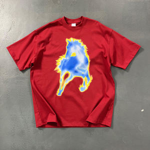 T-shirt imprimé en coton lourd 100% (305g) à manches courtes, série Nouvel An, motif Cheval, ODM/OEM - Product Image 5