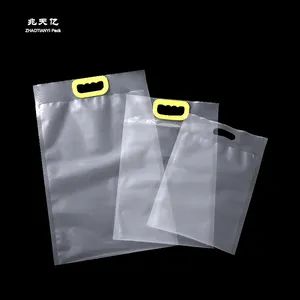 Portable vacuum bag, transparent printing 2.5kg 5kg custom printed mylar bags frozen food packaging for fish