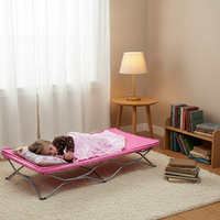 Lit pliant double en acier inoxydable, portable et durable, pour le camping, les voyages, les bébés, l'hôpital et la salle de séjour